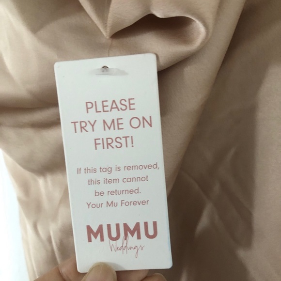 Show me your MUMU Verona cowl midi dress soft beige chiffon slip dress size S - Picture 4 of 5